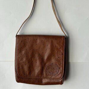 Carlos Falchi Light Brown Ostrich Shoulder/Crossbody bag